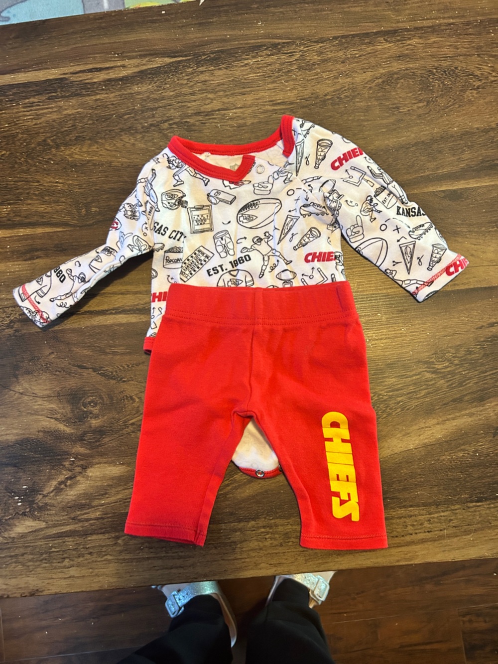 NFL Red & White Chiefs Infant One-Piece Footie